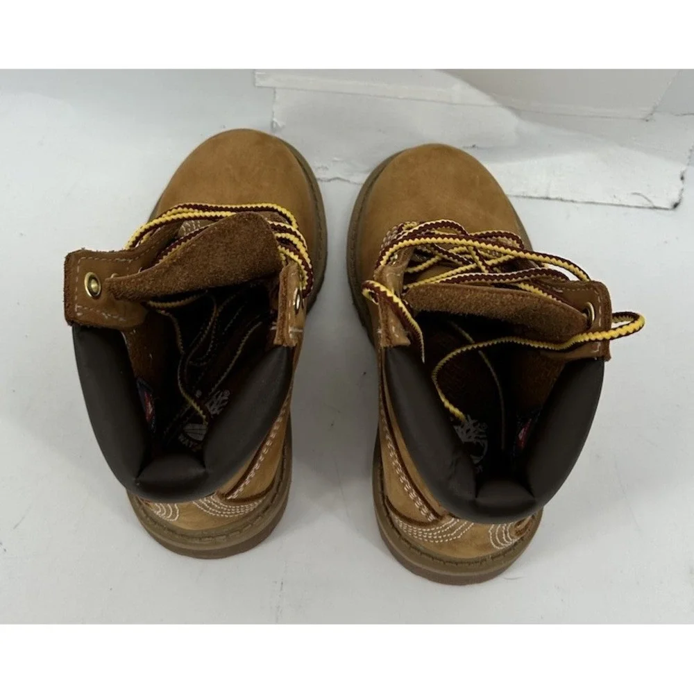 Timberland 12809 Tan Leather Combat Boots Kids Size 7M